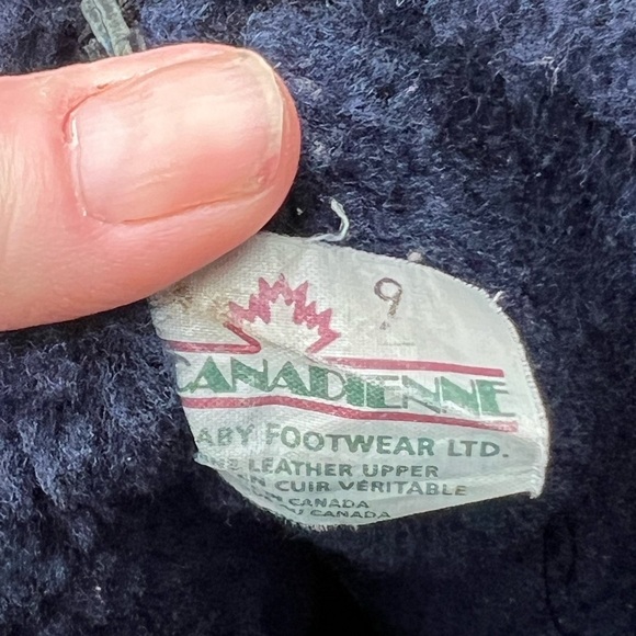 La Canadienne black leather and suede mid calf boot navy shearling lining winter - Picture 9 of 9